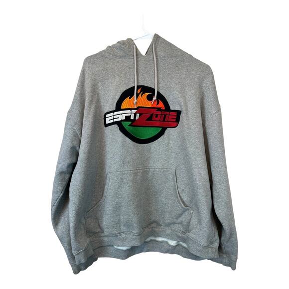 ESPN Zone Gamer Sports Grunge Sweatshirt Fleece Pullover Hoodie Large - Picture 1 of 6